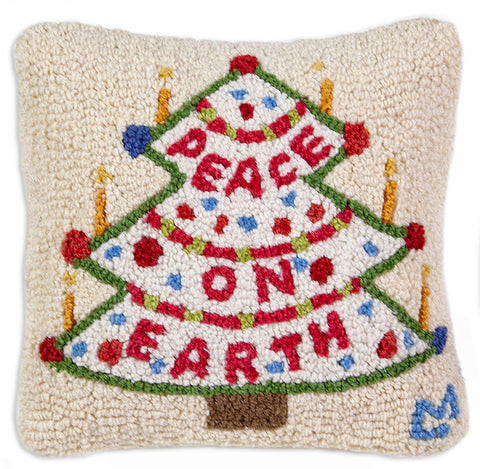 Peace on Earth Pillow 14 x 14"