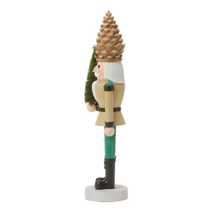 Woodgrain Nutcracker with Tree