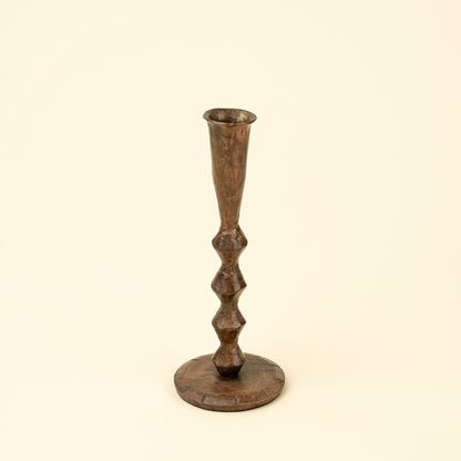 Ember Forged Candlestick L, Rustic Brass