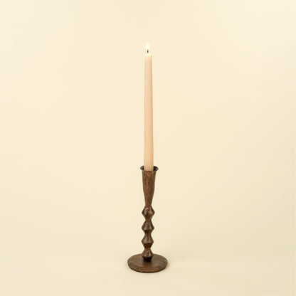 Ember Forged Candlestick L, Rustic Brass
