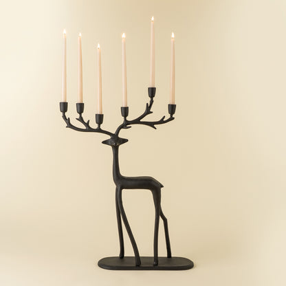Nordic Stag Candle Holder, Black