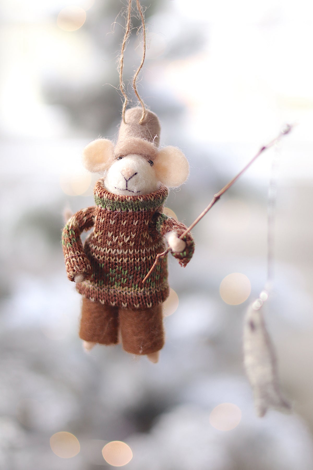 Fisherman Frank Mouse Holiday Ornament