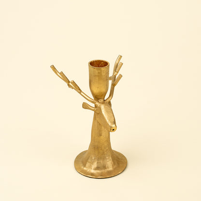 Reindeer Forged Candlestick