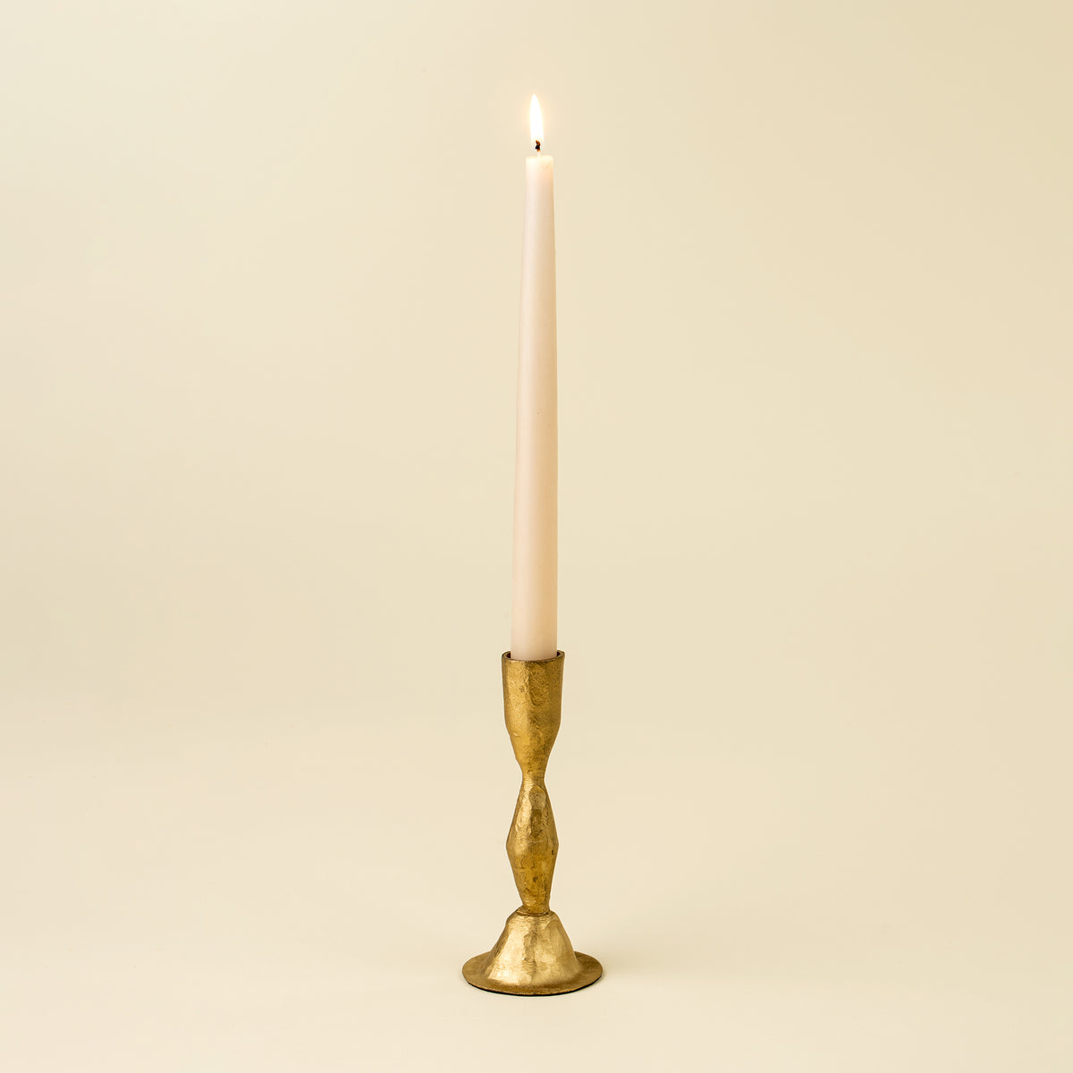 Zora Forged Candlestick L, Gold