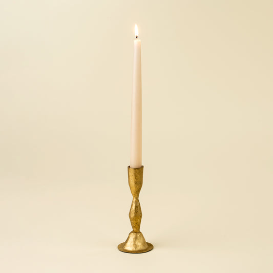 Zora Forged Candlestick L, Gold