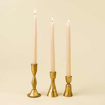 Zora Forged Candlestick L, Gold