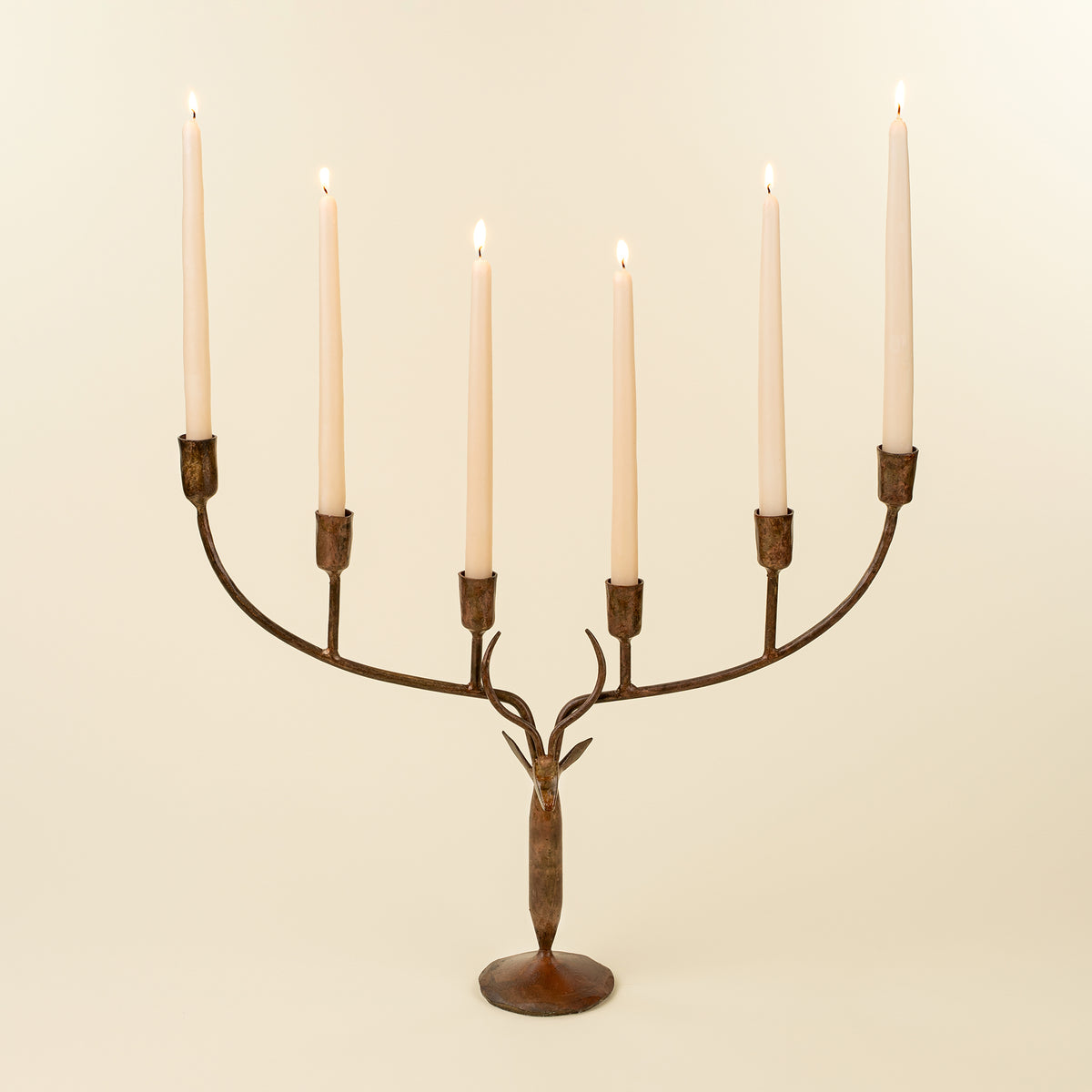Stag Forged Candelabra, 6 Holders