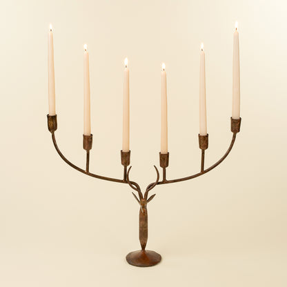 Stag Forged Candelabra, 6 Holders