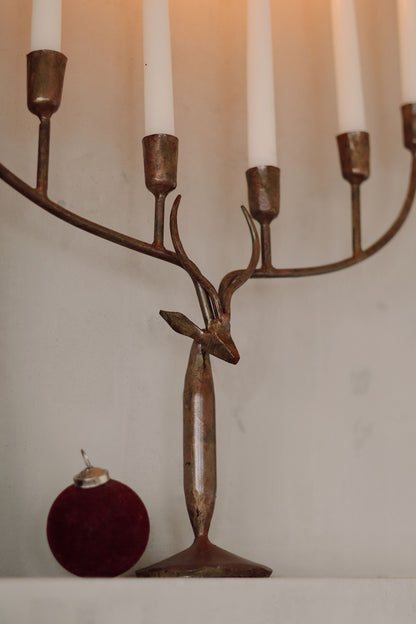 Stag Forged Candelabra, 6 Holders