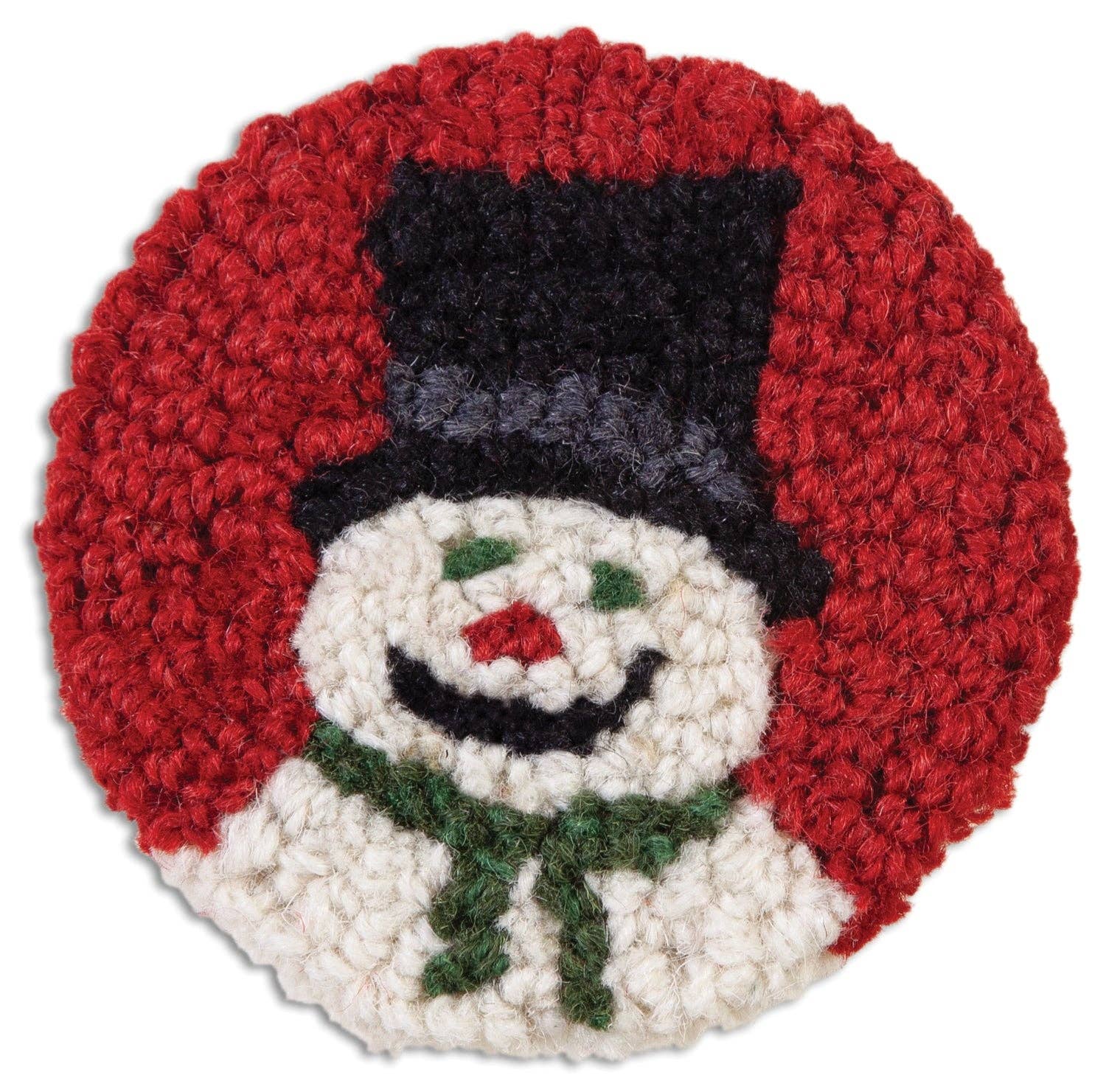 Tophat Snowman Wool Table Coaster 4 Pack