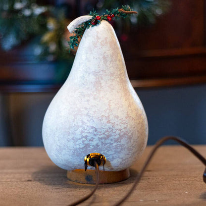Winter Tree Silhouette Gourd Luminary