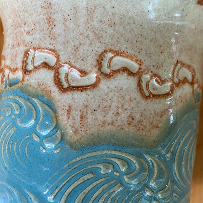 Footprints in the Sand Ceramic Candle