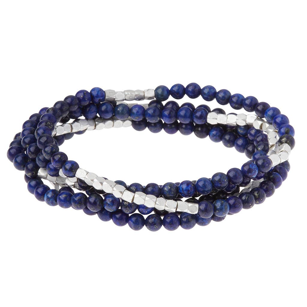 Convertible beaded necklace/wrap bracelet on a white background