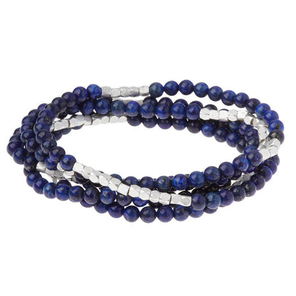 Convertible beaded necklace/wrap bracelet on a white background