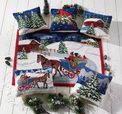 Snowy Holiday Bridge Hook Pillow