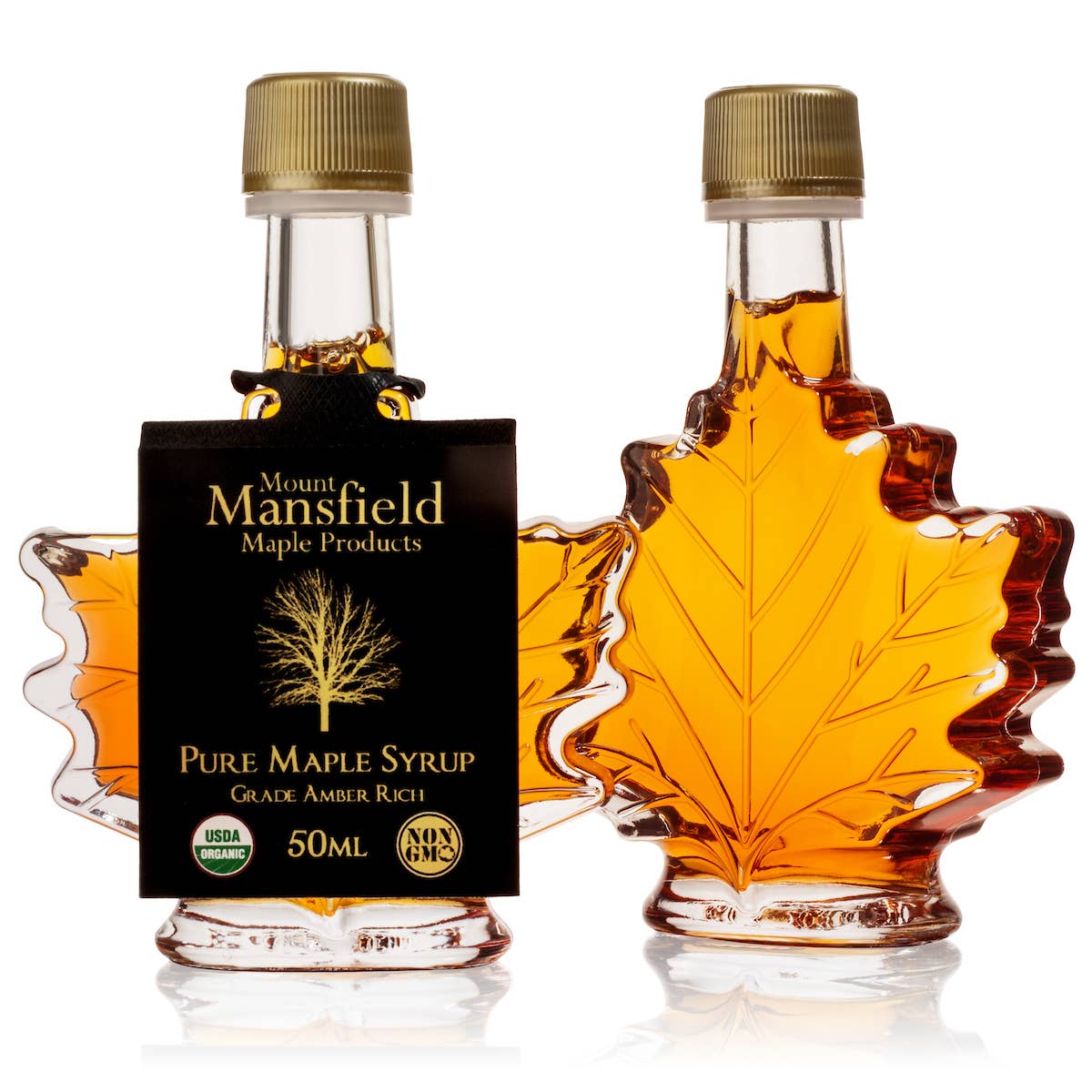 50mL Maple Leaf Bottle Organic Pure Vermont Maple Syrup