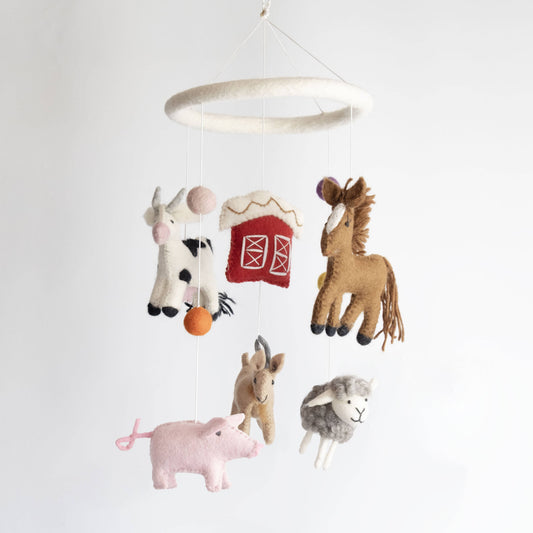 Felt Mobile - Farm with Red Barn