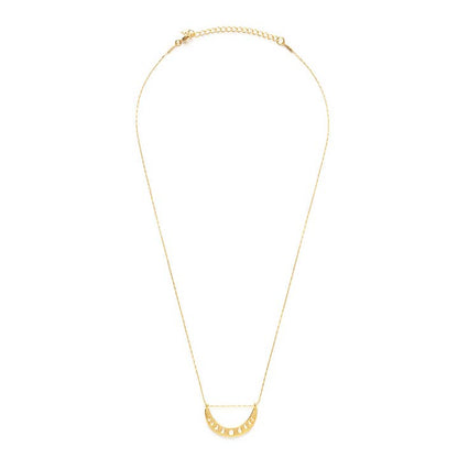 Gold necklace on a white background