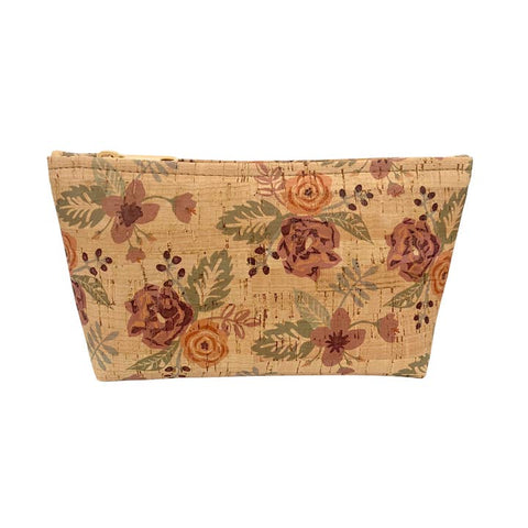 Flourish Print Medium Cork Zip Pouch