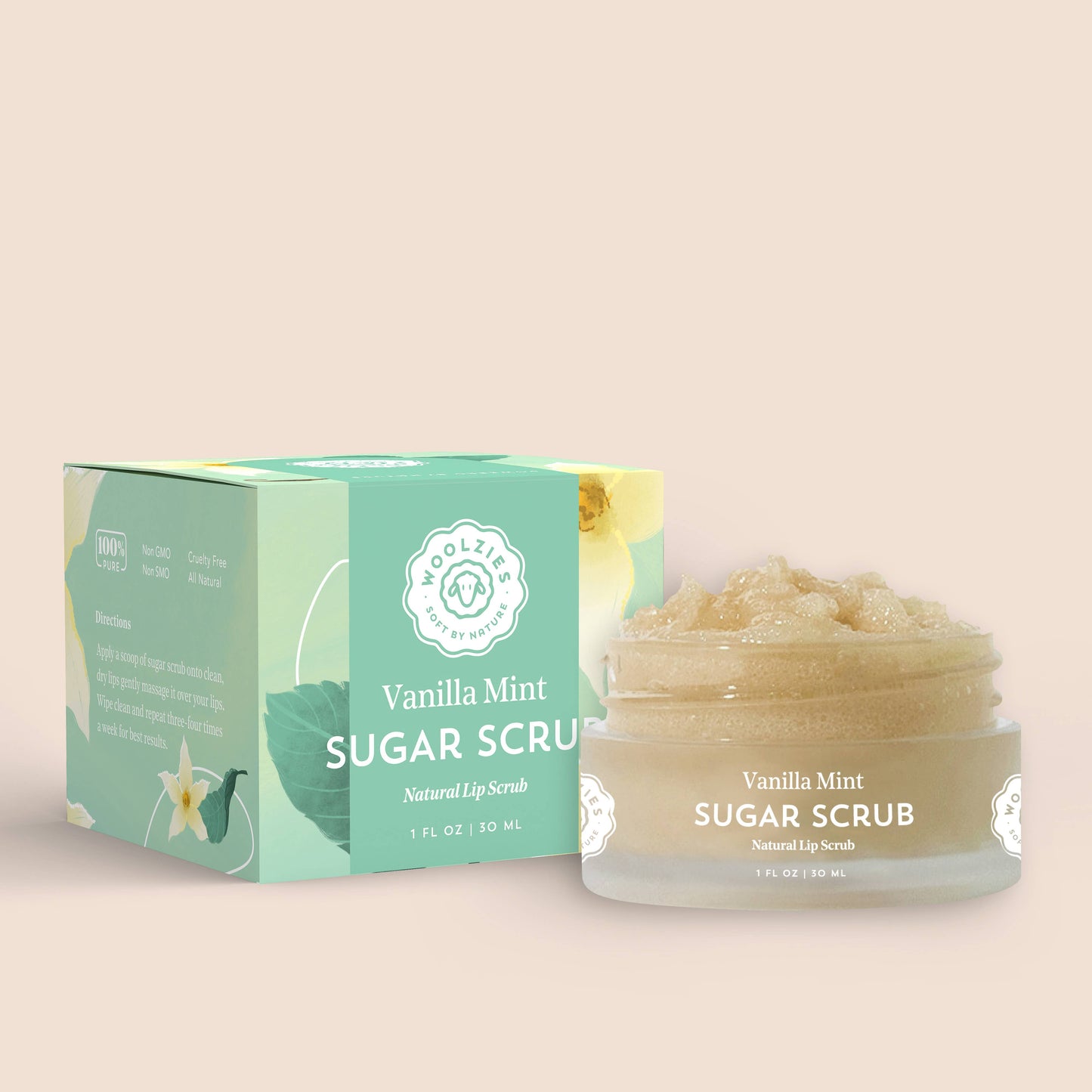 Vanilla Mint Natural Sugar Lip Scrub