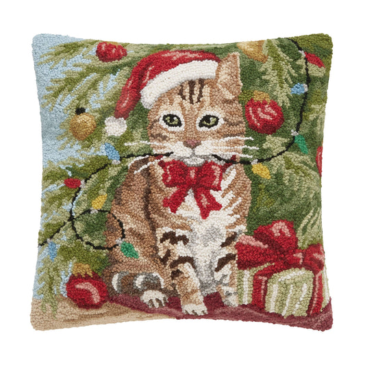 Tabby Cat Christmas Hook Pillow