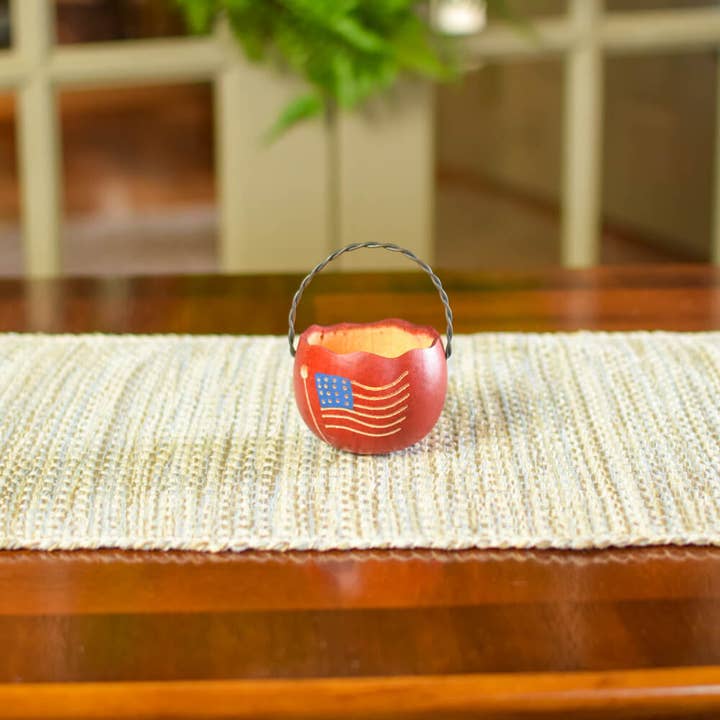 American Flag Gourd Basket