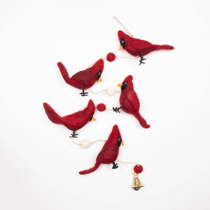 Garland - Red Felt Cardinal