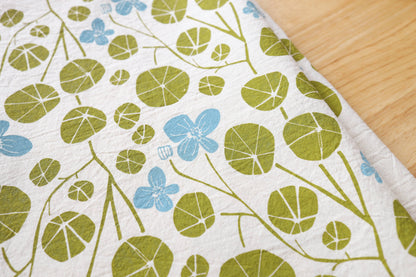 Spring Nasturtium Printed Tea Towel