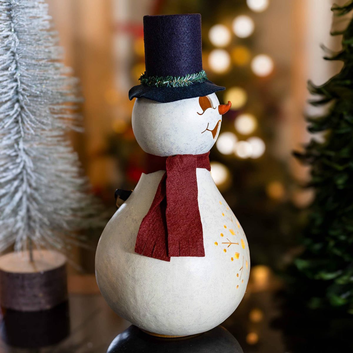 Blizzard Snowman Large Lit Gourd Luminary