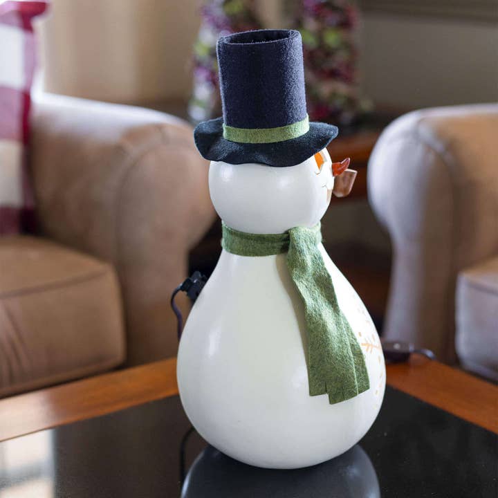 Meadowbrooke Snowman Gourd Luminary Large