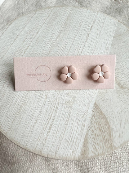 Pink Pastel Flower Earrings
