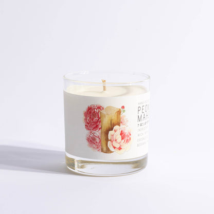 Peony & Mahogany Glass Jar Candle