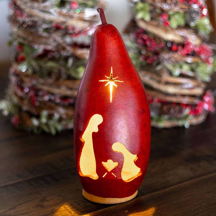 Nativity Scene Gourd Lamp
