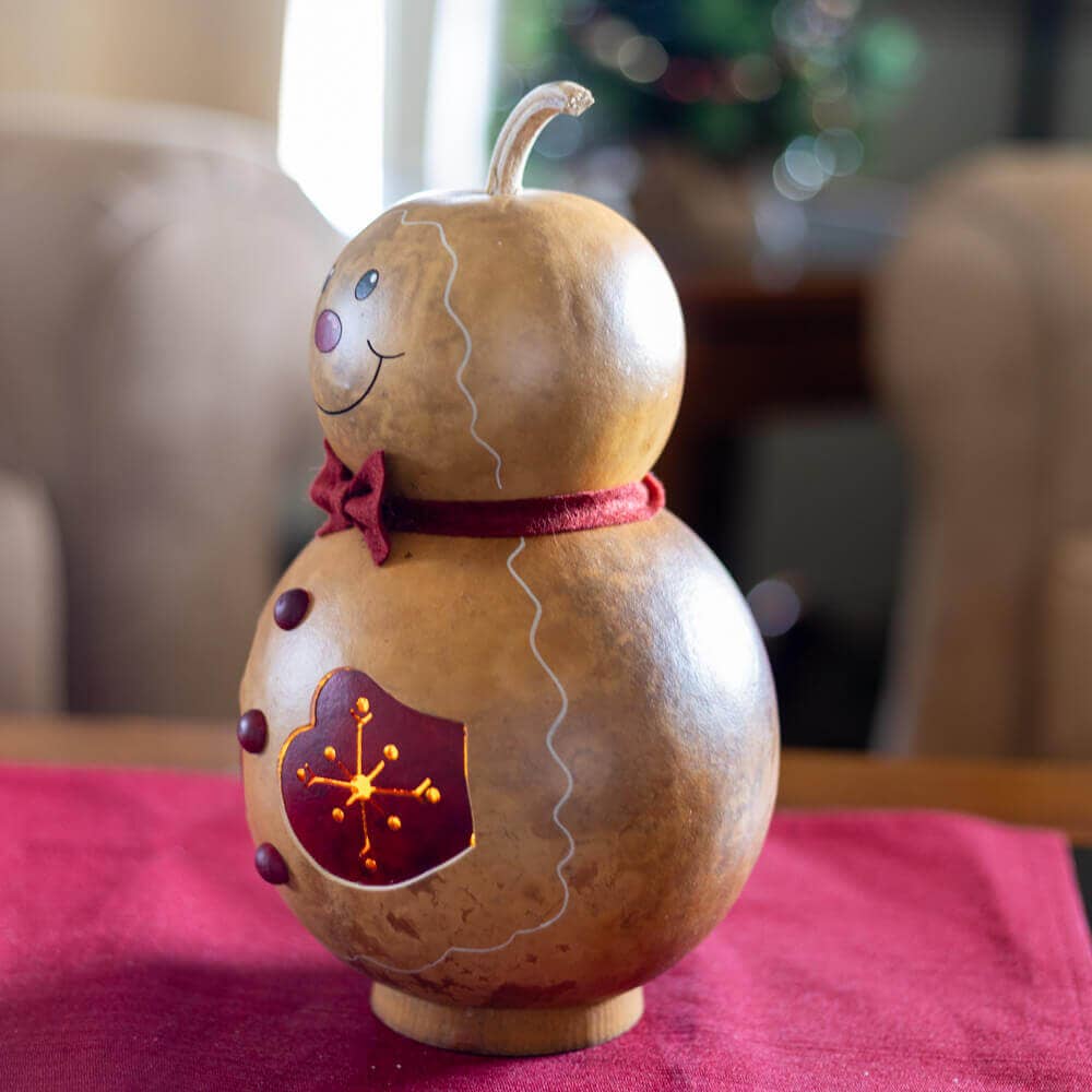 Gingerbread Man Medium Lit Gourd Luminary