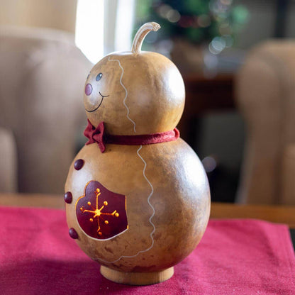 Gingerbread Man Medium Lit Gourd Luminary