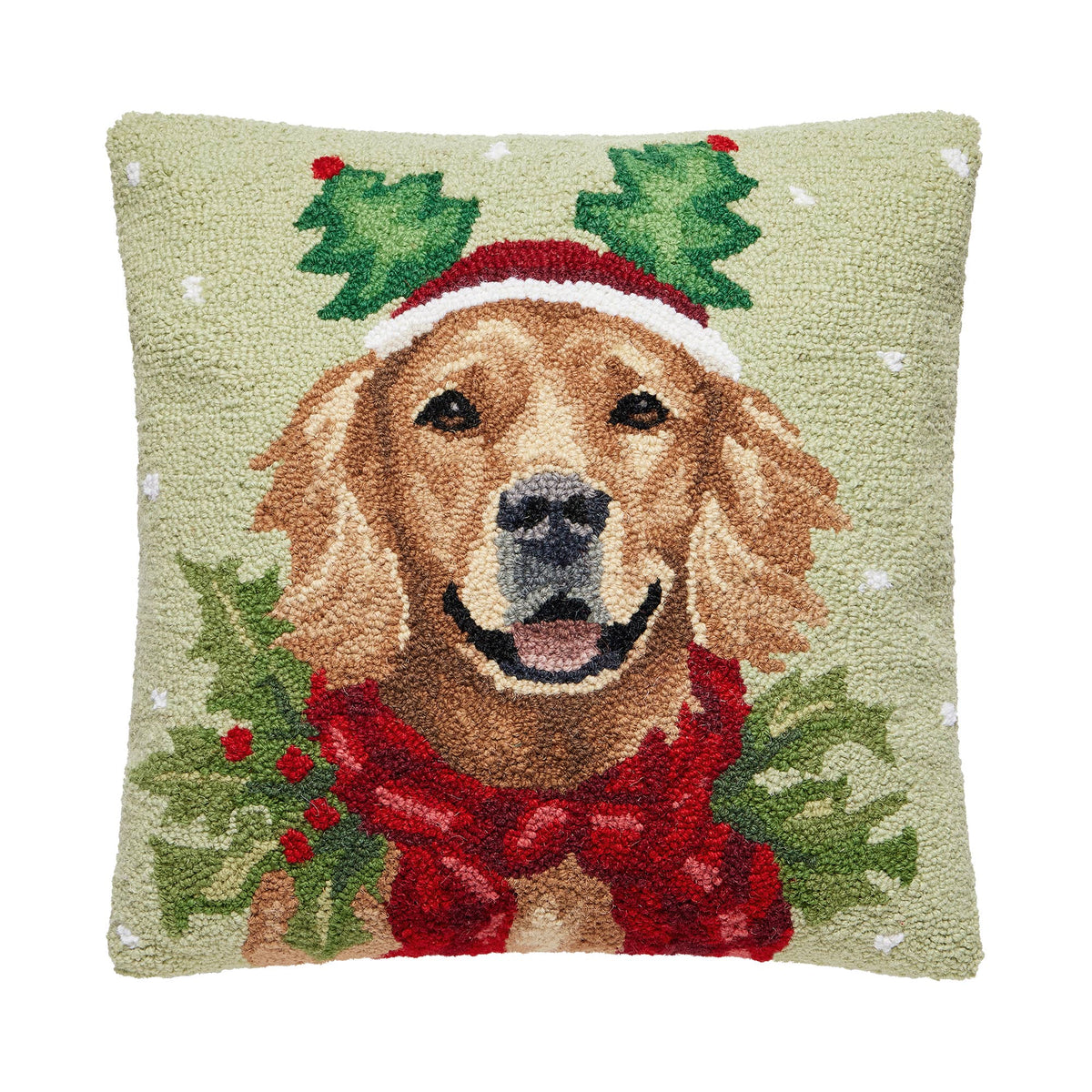 Holiday Retriever Hook Pillow