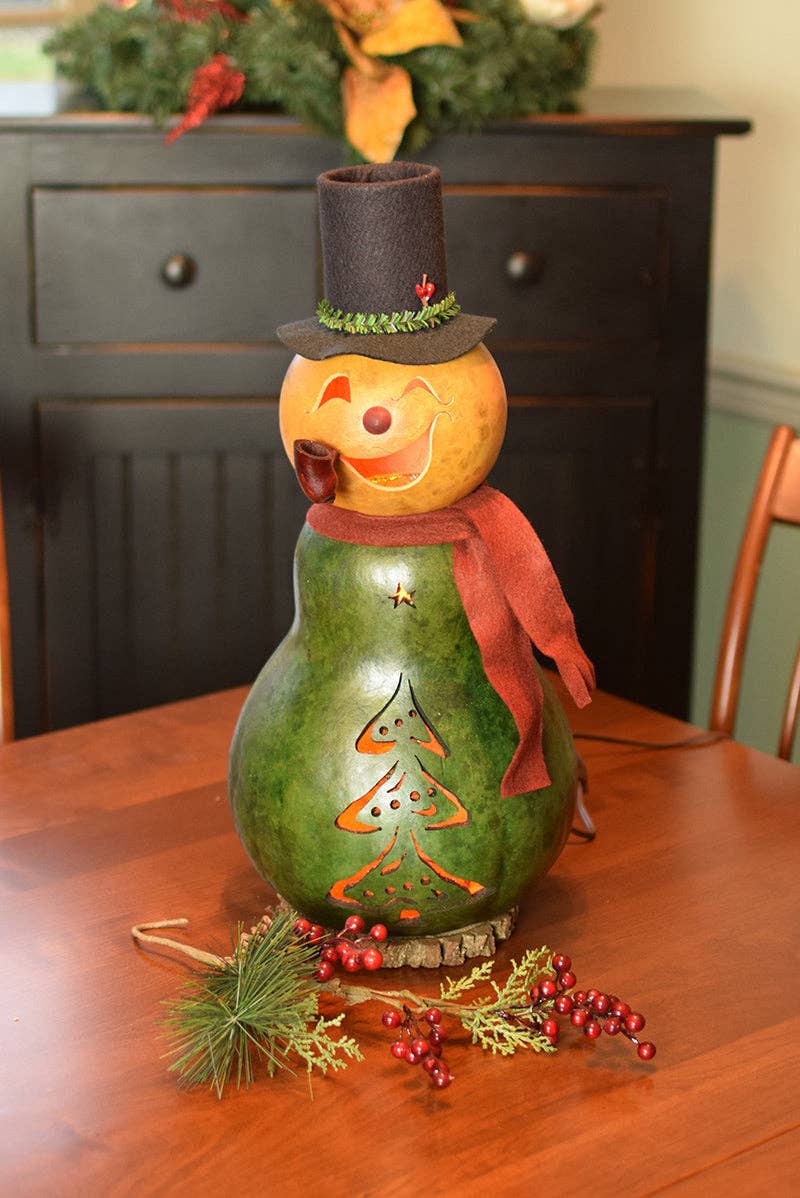 Pinewood Large Lit Gourd Luminary