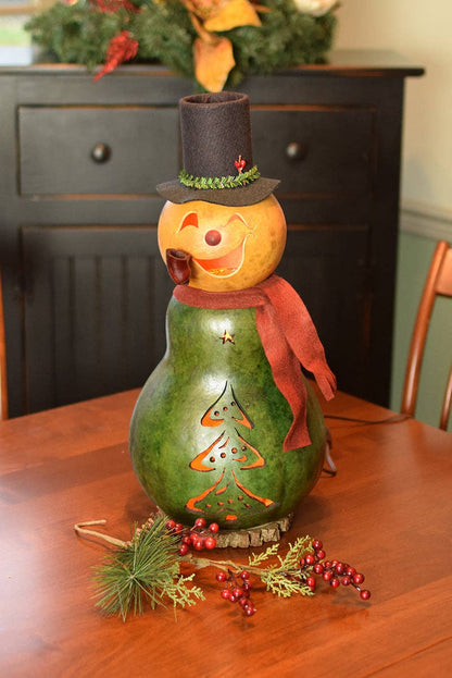 Pinewood Large Lit Gourd Luminary