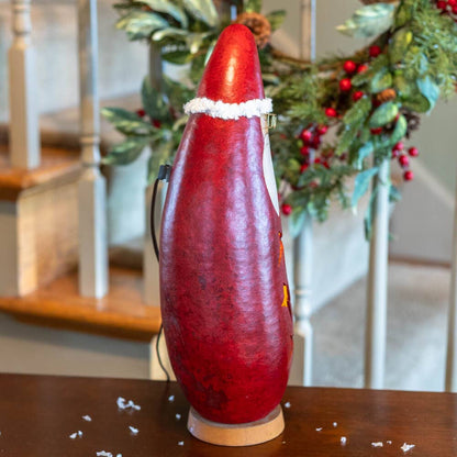 Santa Large Tall Lit Gourd Gourd Luminary