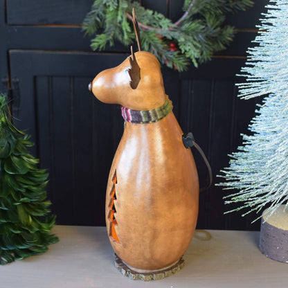 Miles Moose Small Tall Lit Gourd Luminary