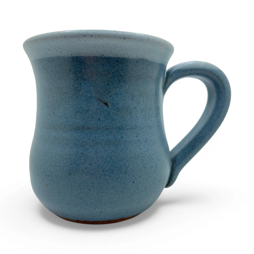 Blue ceramic mug on a white background