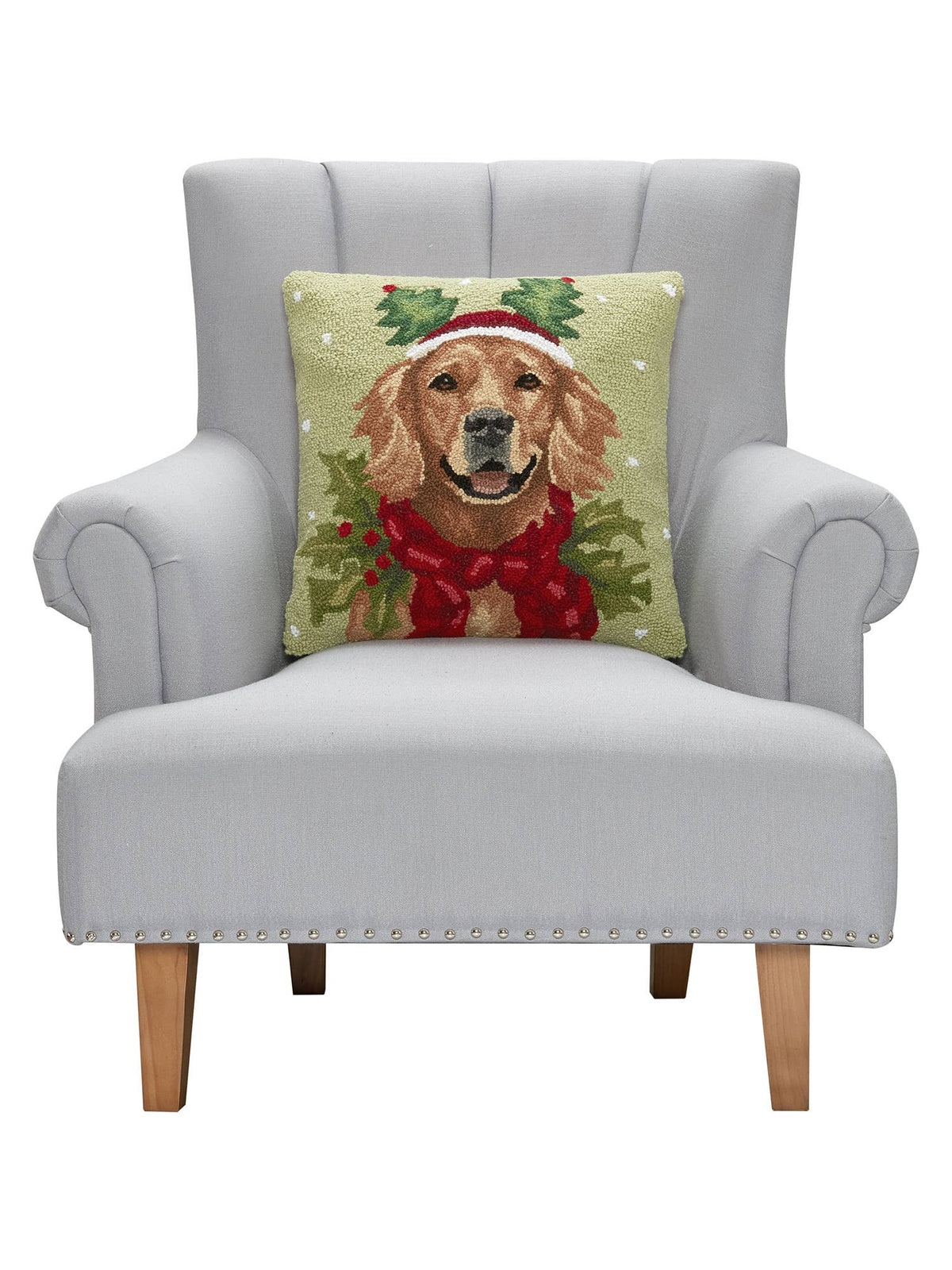 Holiday Retriever Hook Pillow
