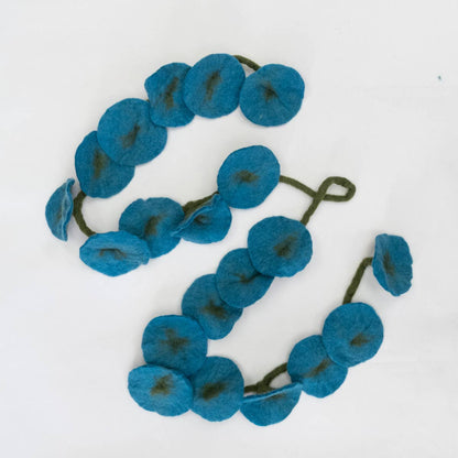 Garland - Turquoise Felt Flower Vine