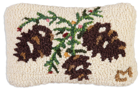 Winterberry Cones Pillow 8 x 12"