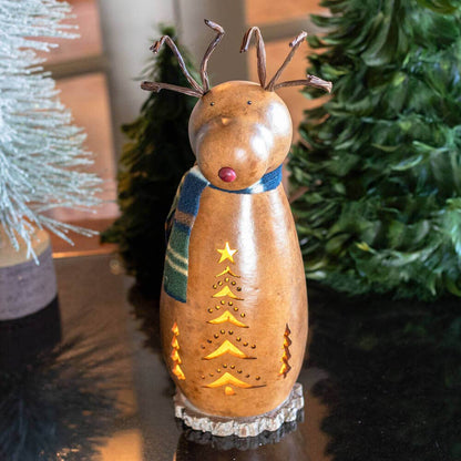 Dash Reindeer Small Tall Lit Gourd Luminary