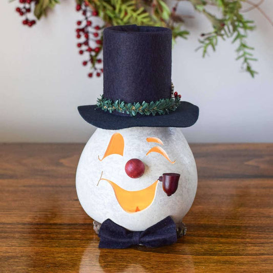 Clyde Snowman Gourd Luminary