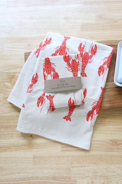 Lobster Printed Tea Towel