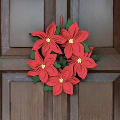 Handmade Felt Poinsettia Wreath
