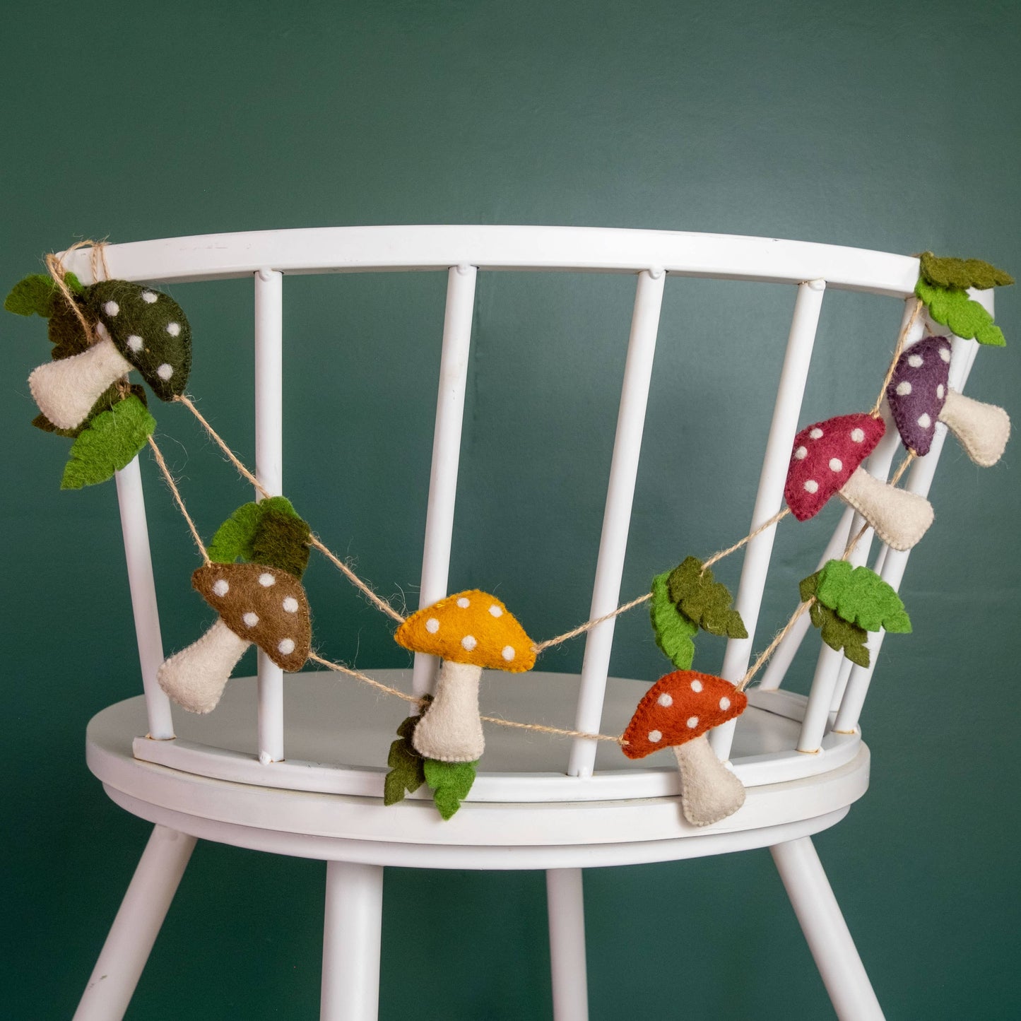 Garland - Felt Multicolor Spotted Mushroom