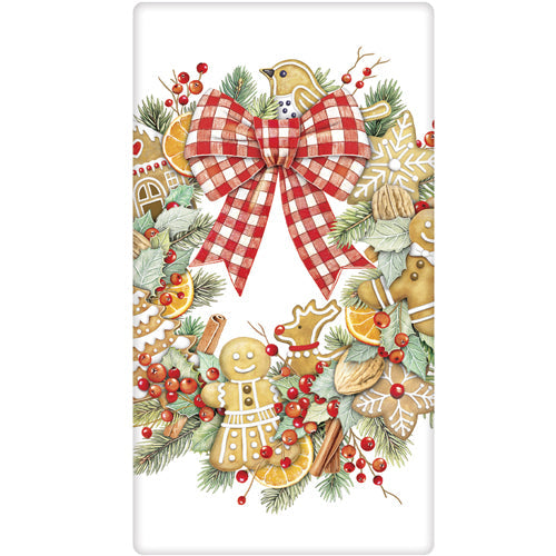 Gingerbread Wreath Tea Towel